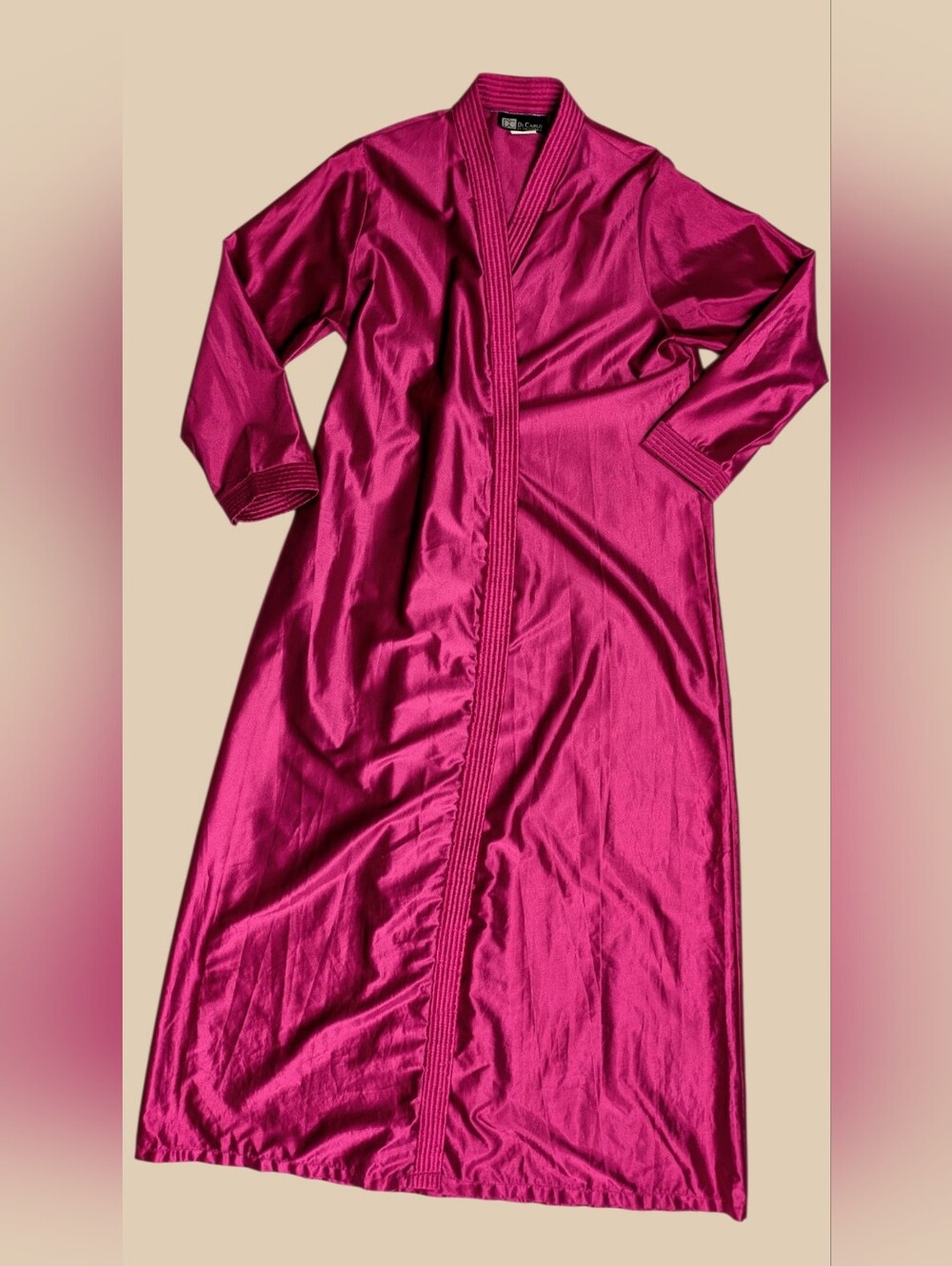 Di Carlo Of California Silky Fuchsia Long Robe - Women's Intimates